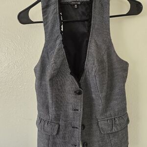 Maurices Charcoal Button-Up Vest